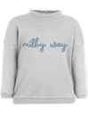 Suli Sweatshirt aus Bio-Baumwolle - grau mit 'Milky Way'-Aufdruck
