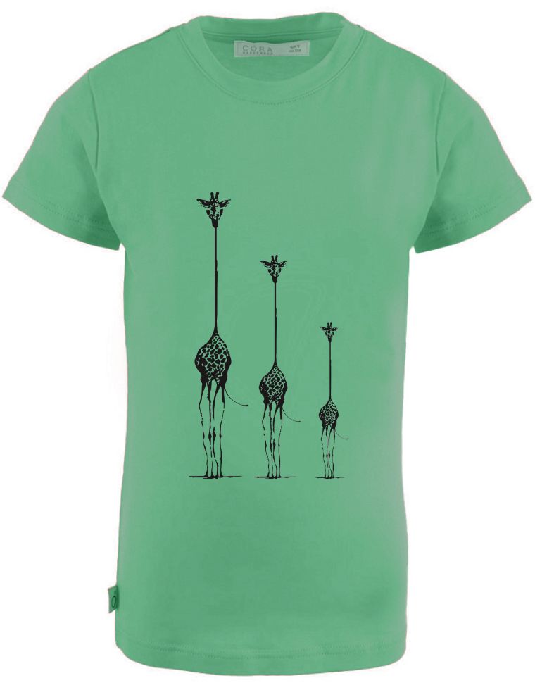 T-shirt Ben in Fibra di Eucalipto - verde con giraffe
