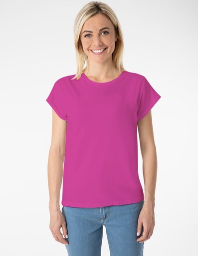 [WMTS005-203000-SS23] Laura Eukalyptus Faser T-Shirt - fuchsia
