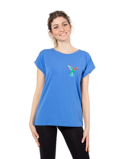 [WMTS005-404COL] T-Shirt Laura Tencel - Kolibri